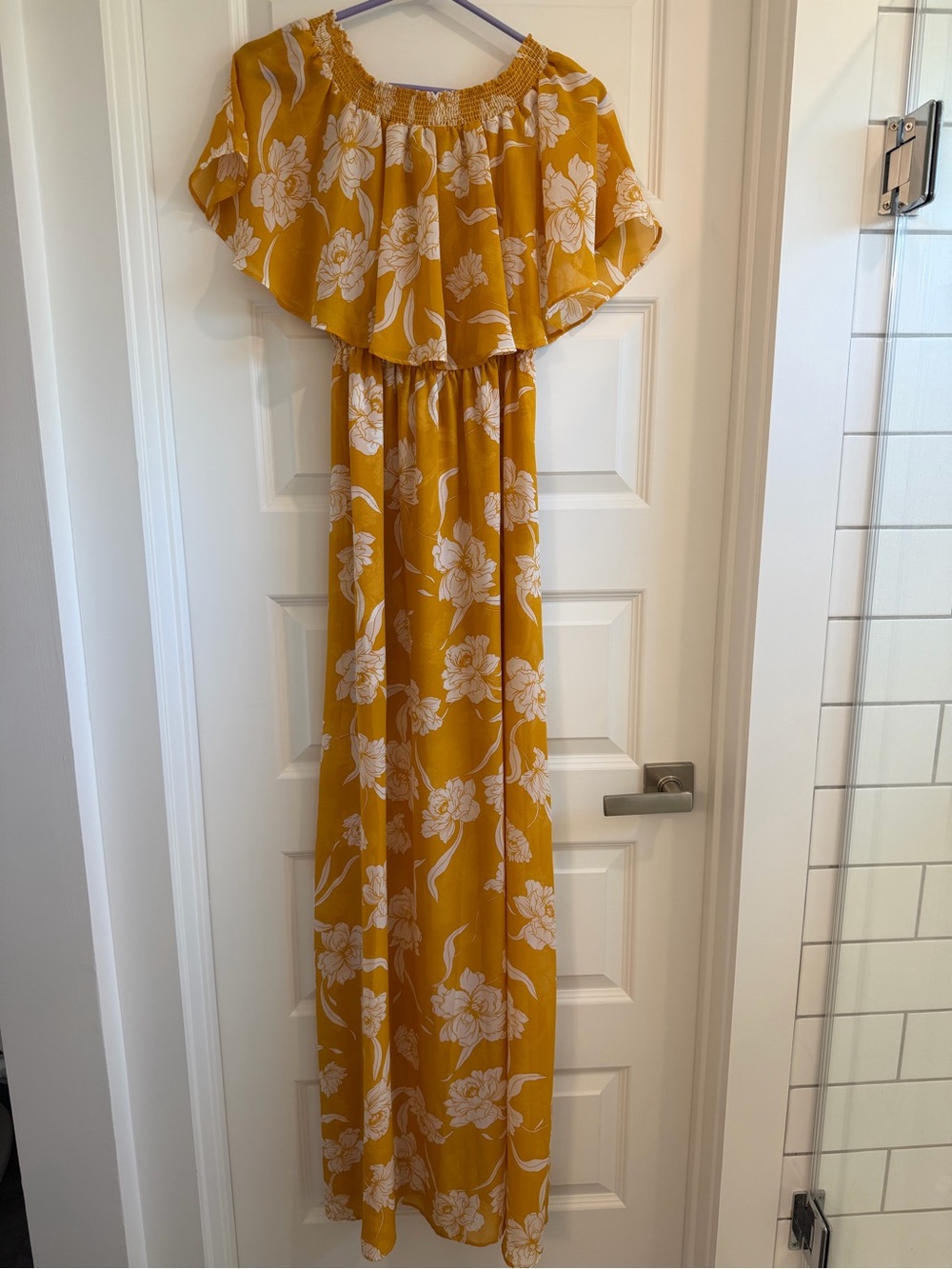 Show Me Your MuMu Yellow Floral Off-Shoulder Maxi Dress